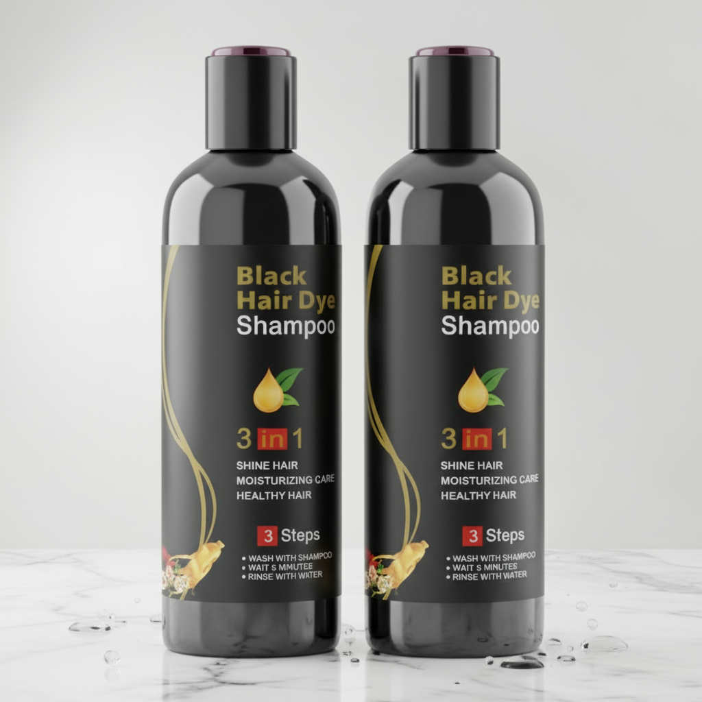 Enhanced Unisex Instant Black Herbal Hair Dye Shampoo