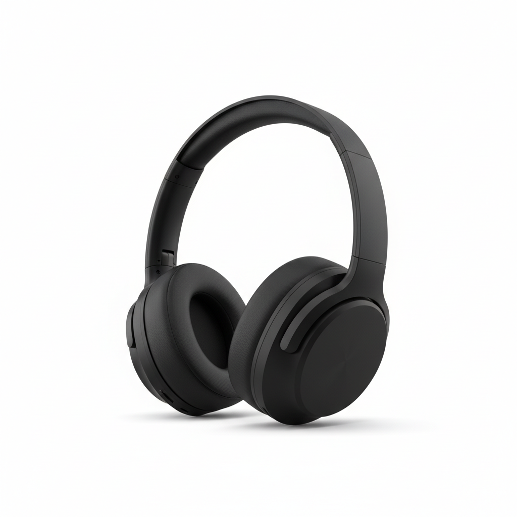 Elegant black wireless Bluetooth over-ear headphones