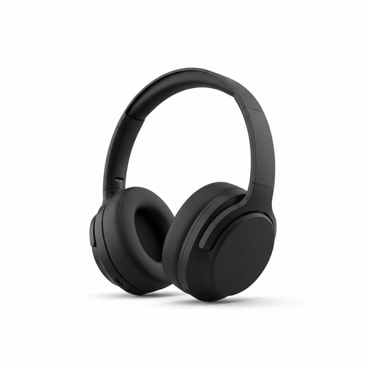 Elegant black wireless Bluetooth over-ear headphones